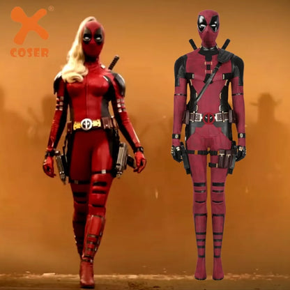 【Neu eingetroffen】Xcoser 2024 Deadpool 3 Lady Deadpool Cosplay Kostüm Overall Maske Outfit für Halloween