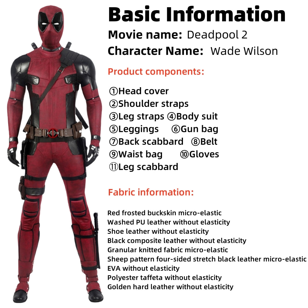 【Neu eingetroffen】 Xcoser Deadpool2 Wade Wilson Ganzanzug Cosplay-Kostüm