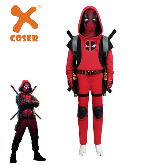 【Neu eingetroffen】Xcoser Kinder Deadpool 3 Kidpool Cosplay Kostüm Maske Tasche Gürtel Handschuhe Komplettset