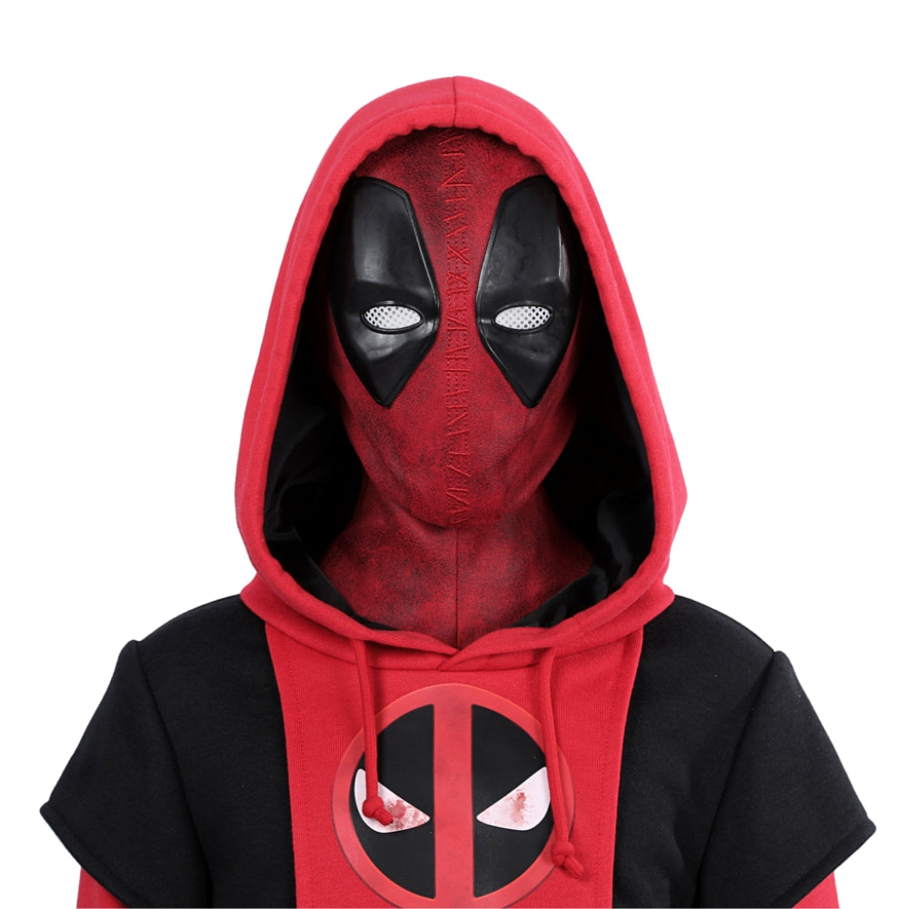 【Neu eingetroffen】Xcoser Kinder Deadpool 3 Kidpool Cosplay Kostüm Maske Tasche Gürtel Handschuhe Komplettset