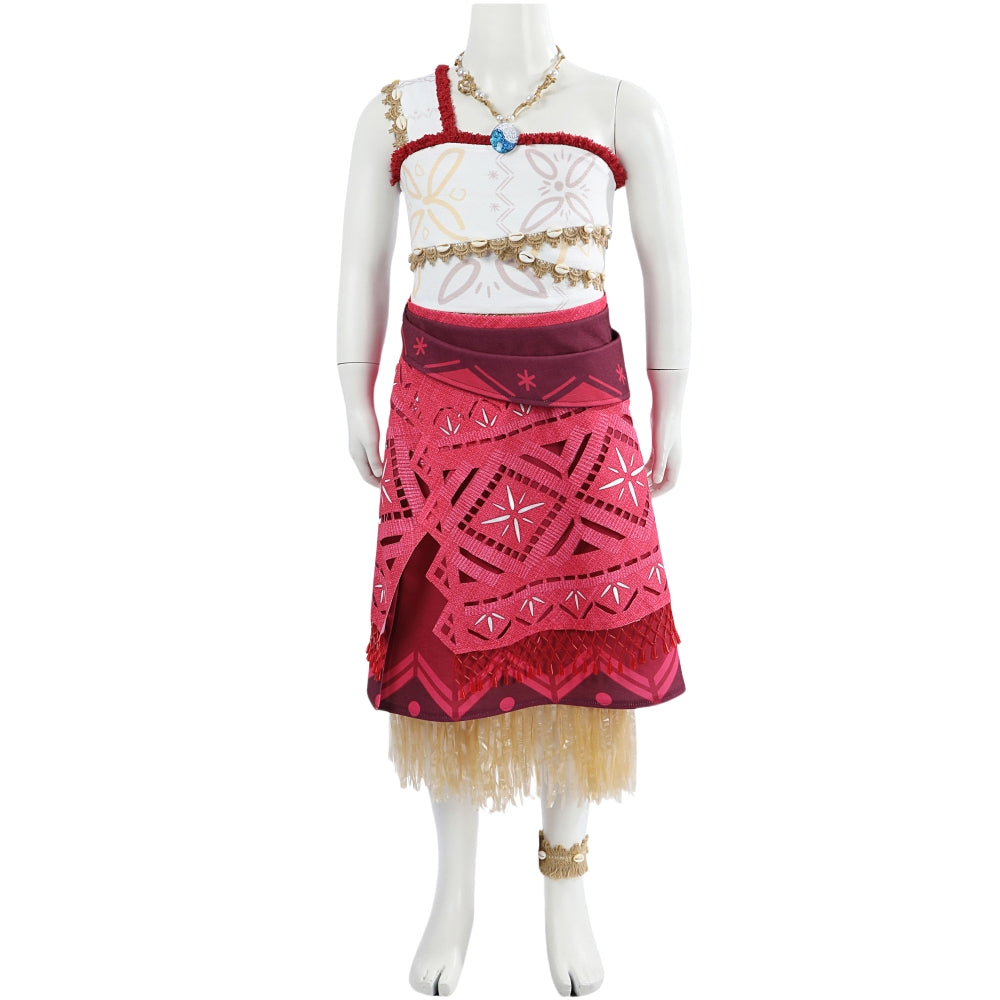 【Neu eingetroffen】Xcoser Moana 2 Prinzessin Moana Cosplay-Kostüm mit Halskette Partykleid