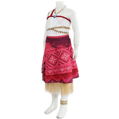 【Neu eingetroffen】Xcoser Moana 2 Prinzessin Moana Cosplay-Kostüm mit Halskette Partykleid