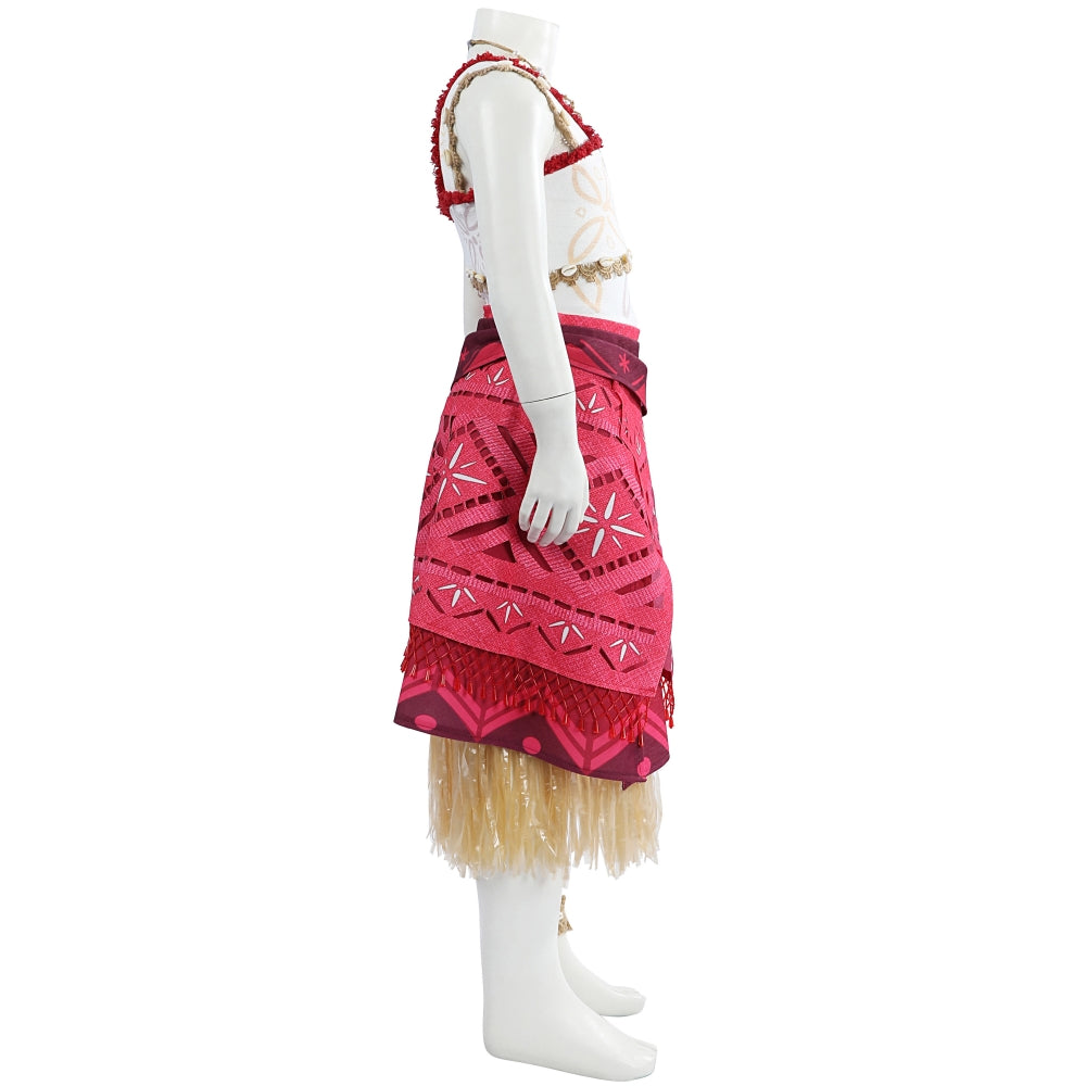 【Neu eingetroffen】Xcoser Moana 2 Prinzessin Moana Cosplay-Kostüm mit Halskette Partykleid