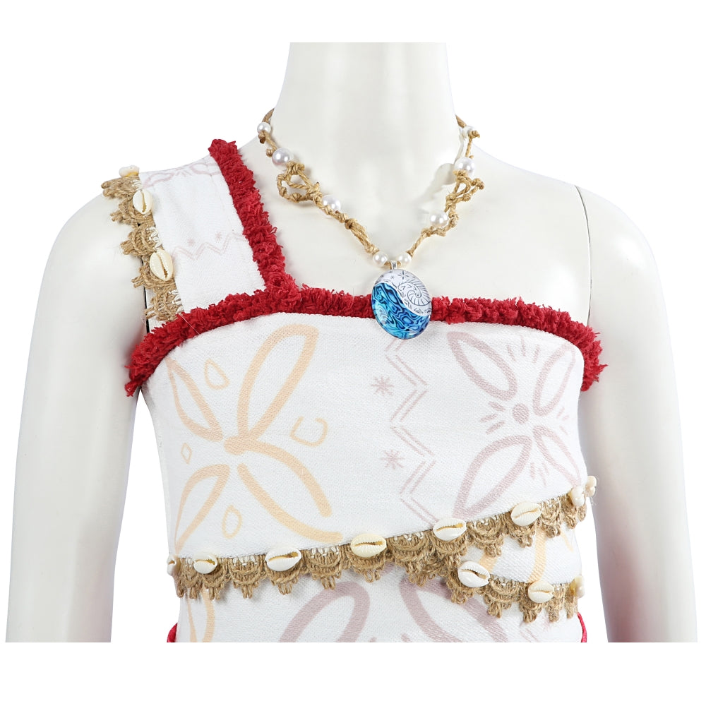 【Neu eingetroffen】Xcoser Moana 2 Prinzessin Moana Cosplay-Kostüm mit Halskette Partykleid