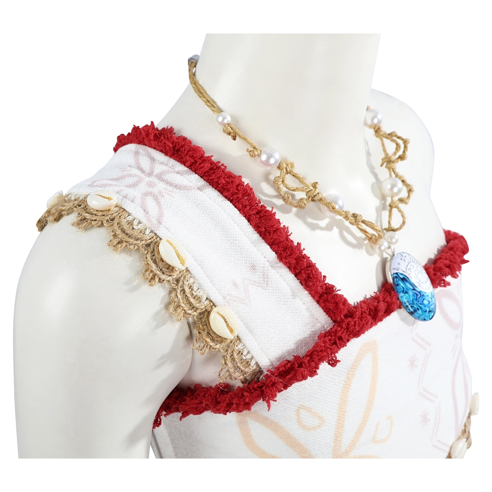 【Neu eingetroffen】Xcoser Moana 2 Prinzessin Moana Cosplay-Kostüm mit Halskette Partykleid