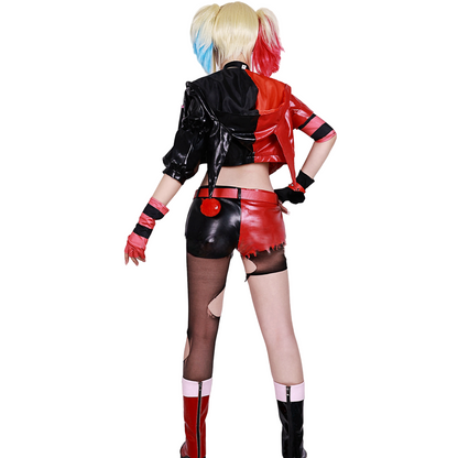 【Neu eingetroffen】Xcoser Suicide Squad ISEKAI Harley Quinn Cosplay Kostüm Perücke Outfit Halloween