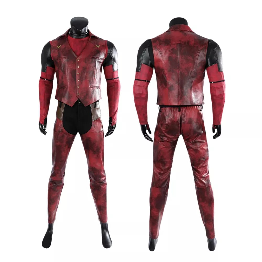 【Neu eingetroffen】Xcoser Deadpool 3 Wade Wilson Cowboy Deadpool Cosplay Kostüm Overall Komplettset