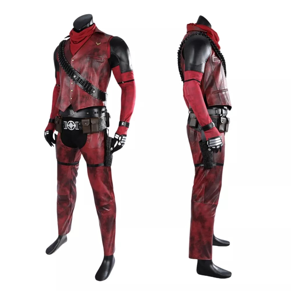 【Neu eingetroffen】Xcoser Deadpool 3 Wade Wilson Cowboy Deadpool Cosplay Kostüm Overall Komplettset